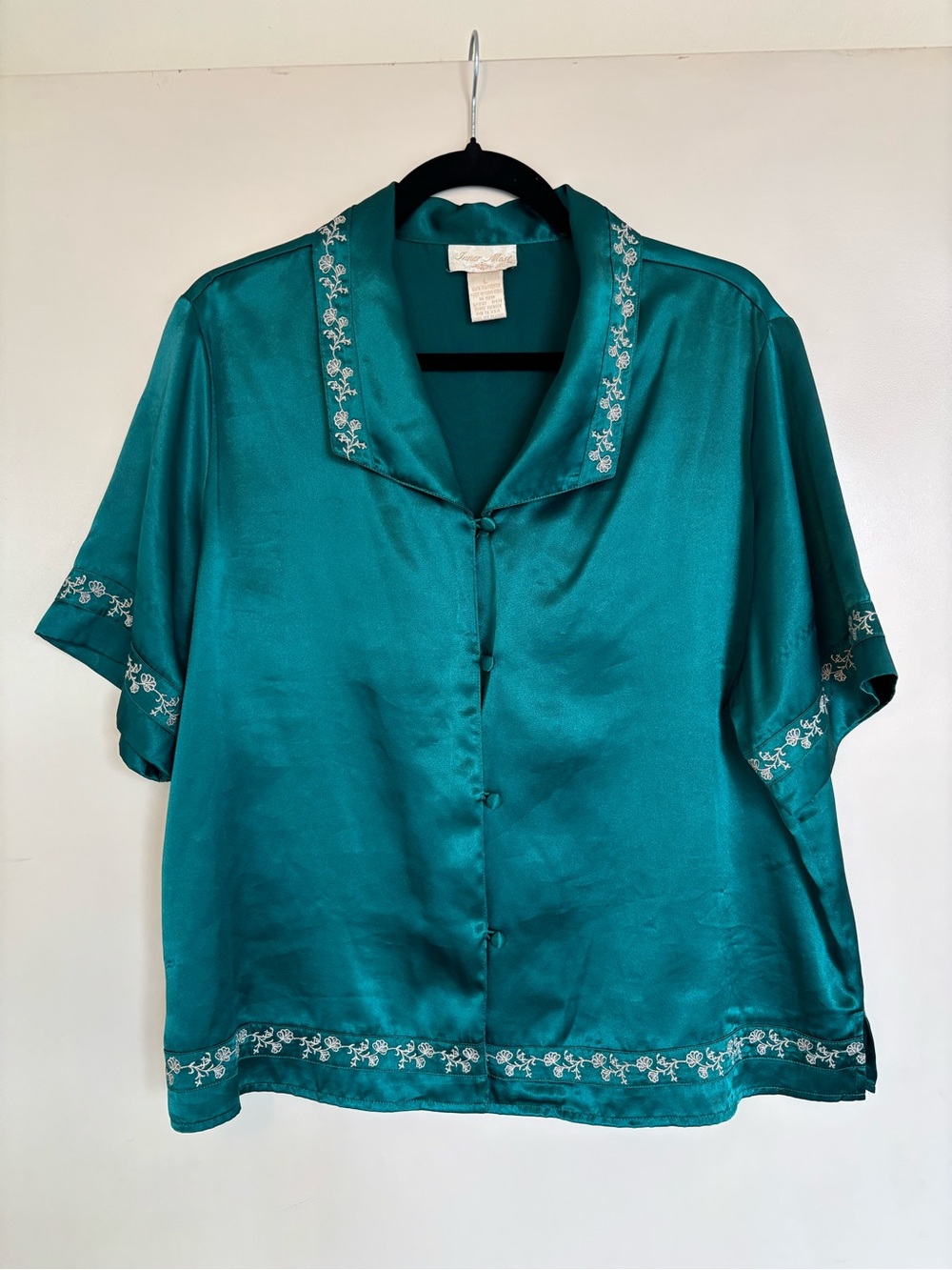 Dark Green Satin Top